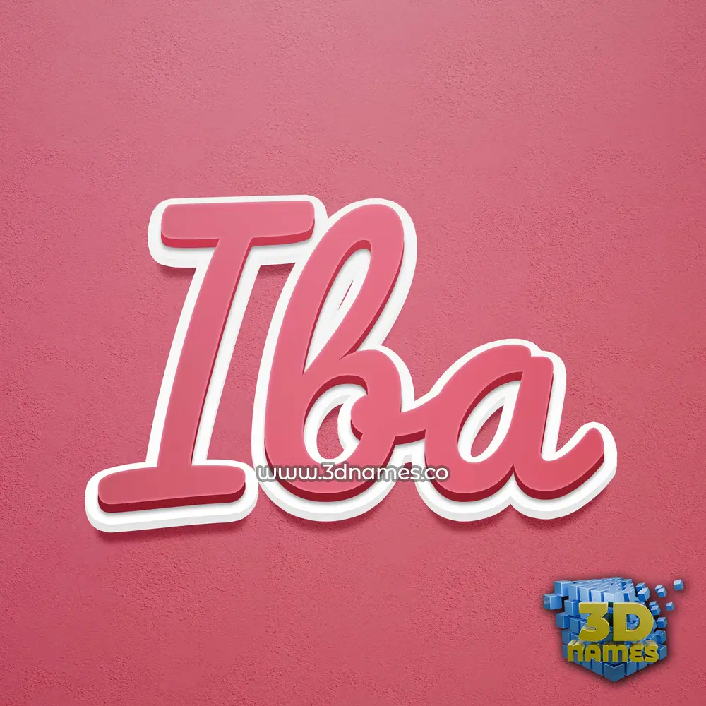 iba in Red Scribble style - 3D name wallpaper