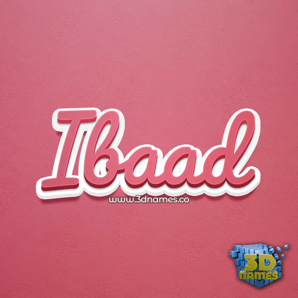 ibaad in Red Scribble style - 3D name wallpaper