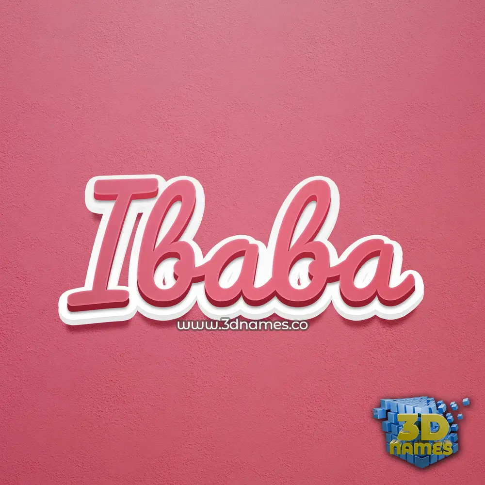 ibaba in Red Scribble style - 3D name wallpaper