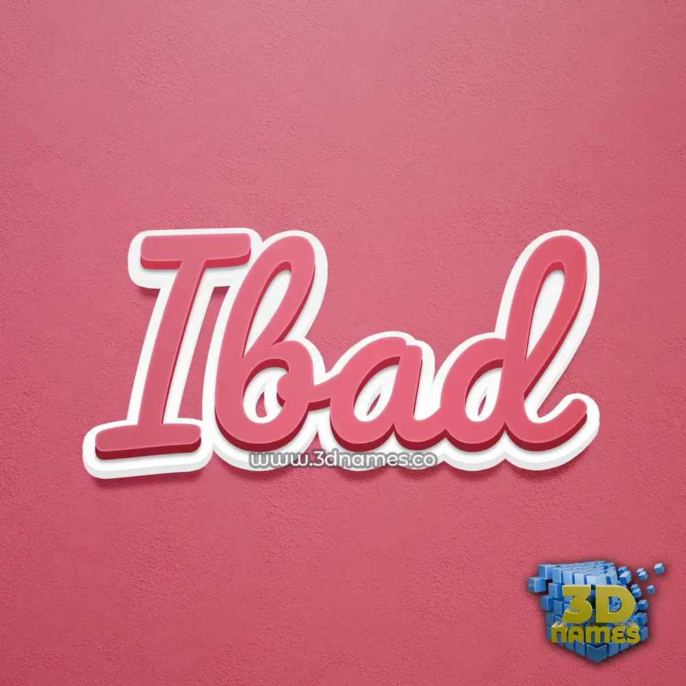 ibad in Red Scribble style - 3D name wallpaper