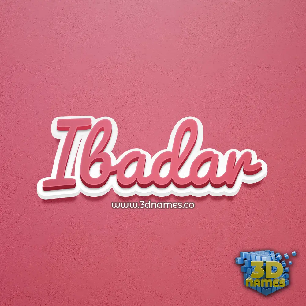 ibadar in Red Scribble style - 3D name wallpaper