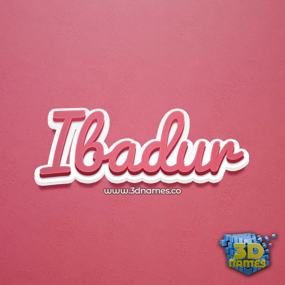 ibadur in Red Scribble style - 3D name wallpaper
