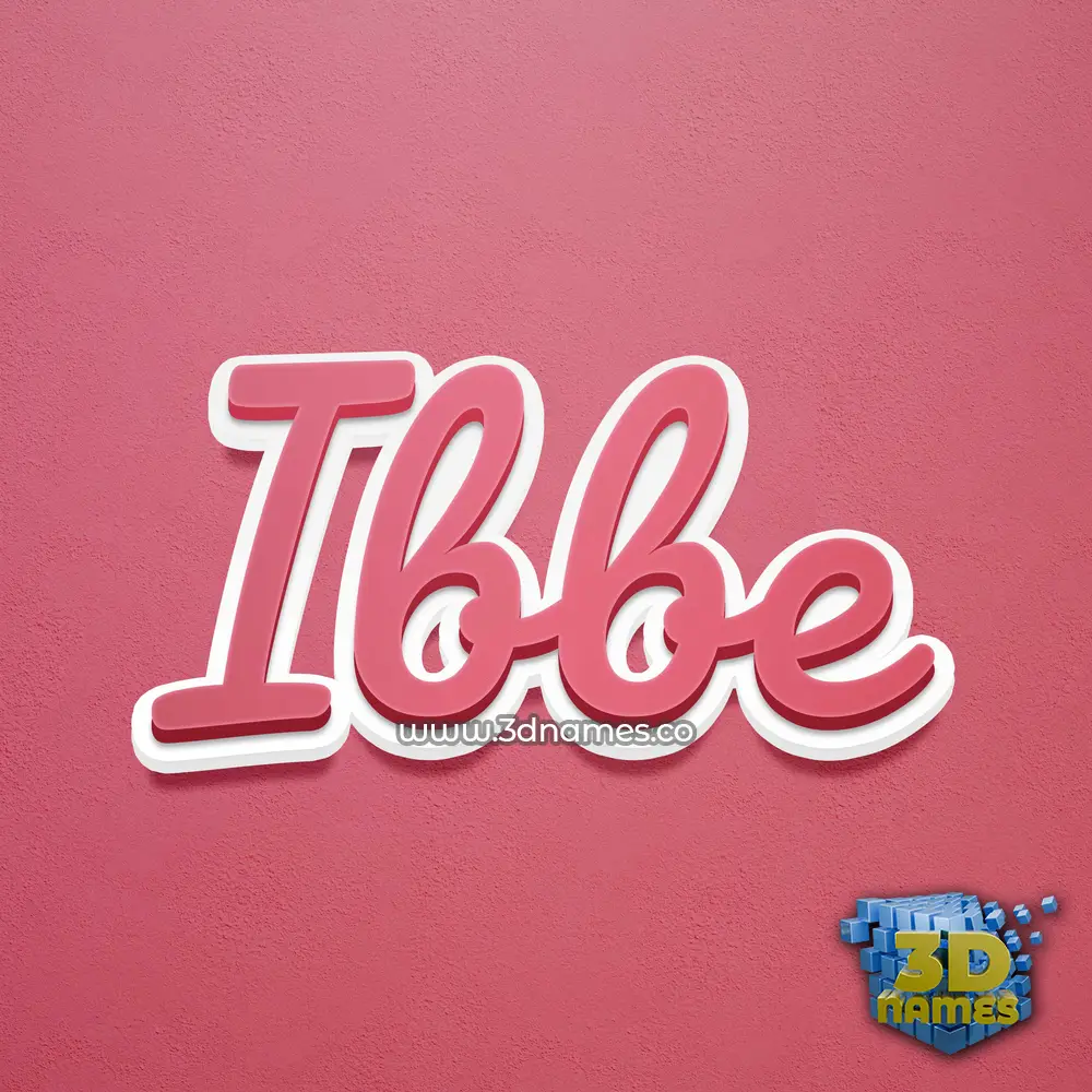ibbe in Red Scribble style - 3D name wallpaper