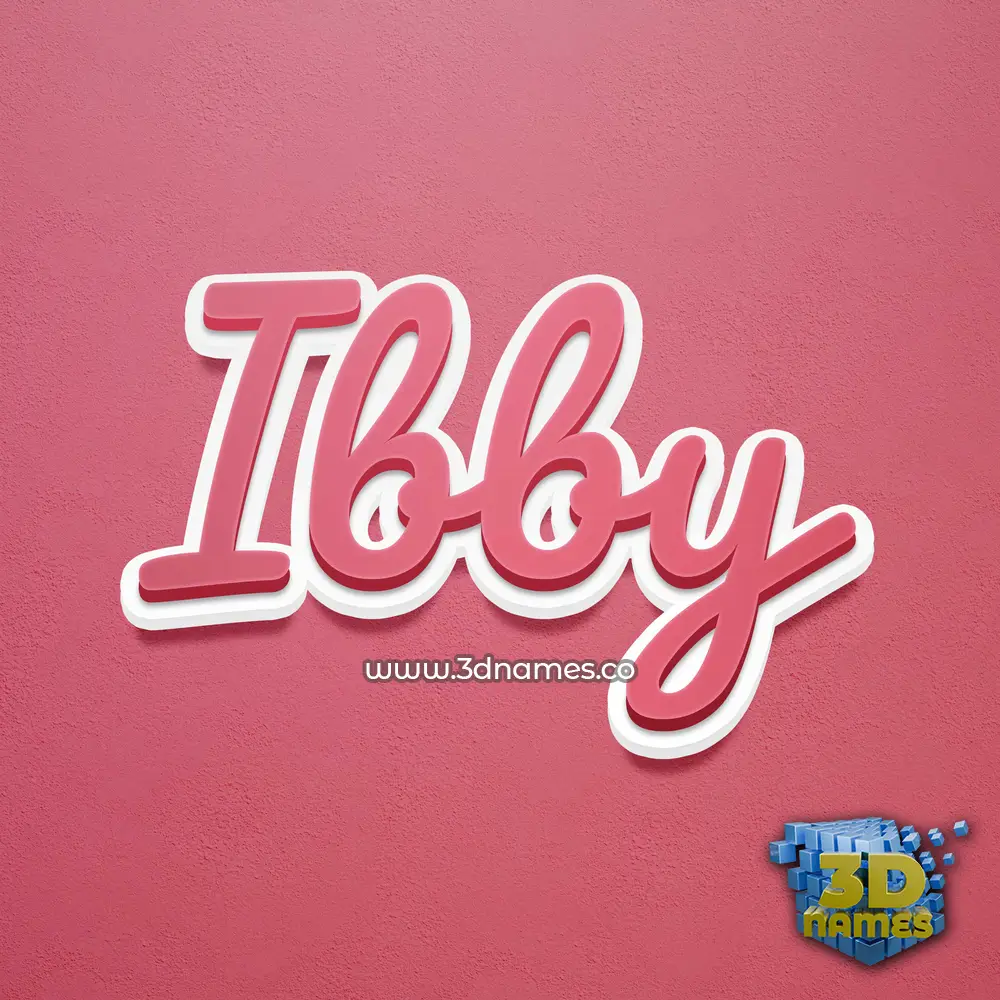 ibby in Red Scribble style - 3D name wallpaper