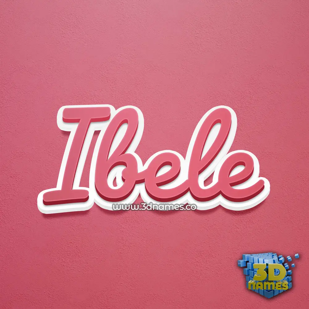 ibele in Red Scribble style - 3D name wallpaper