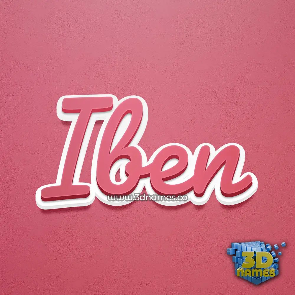 iben in Red Scribble style - 3D name wallpaper