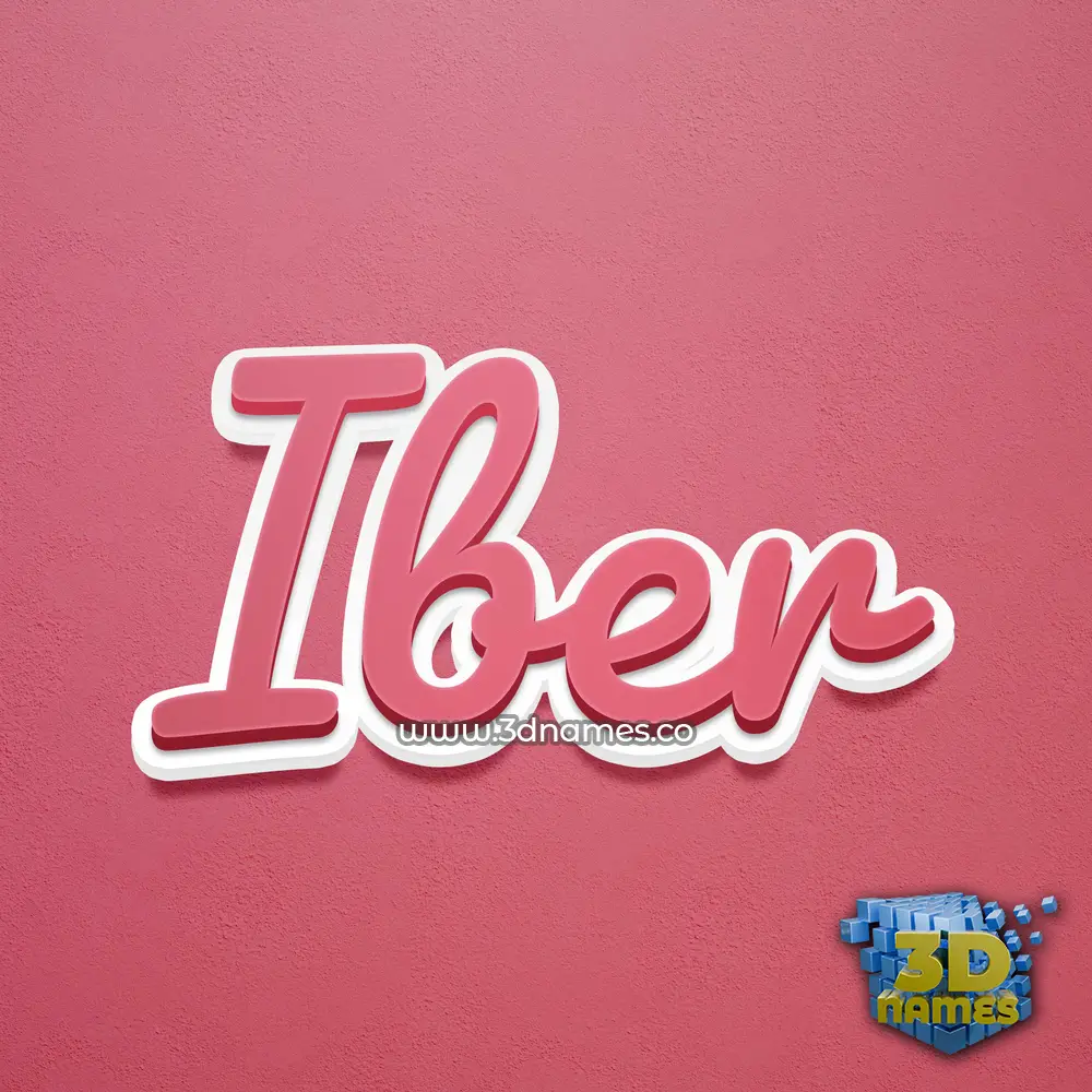 iber in Red Scribble style - 3D name wallpaper