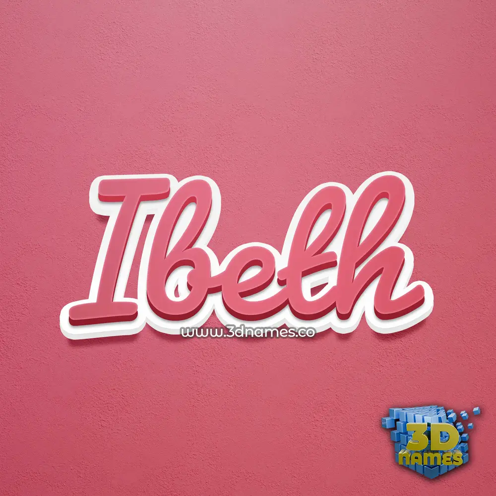 ibeth in Red Scribble style - 3D name wallpaper