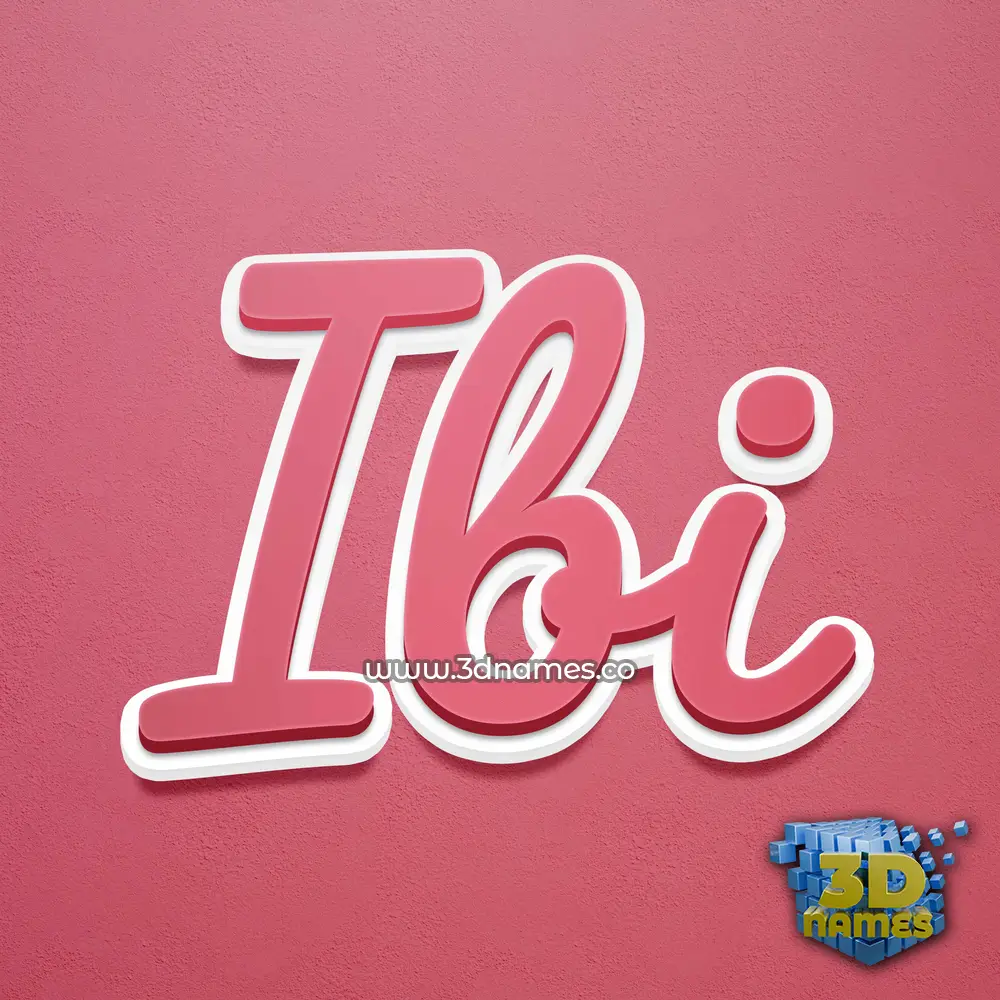 ibi in Red Scribble style - 3D name wallpaper