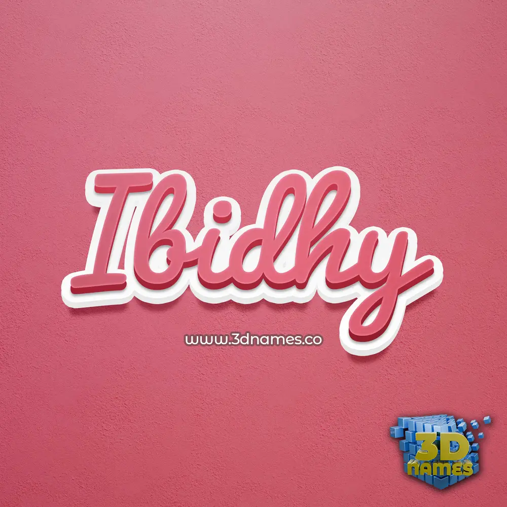 ibidhy in Red Scribble style - 3D name wallpaper
