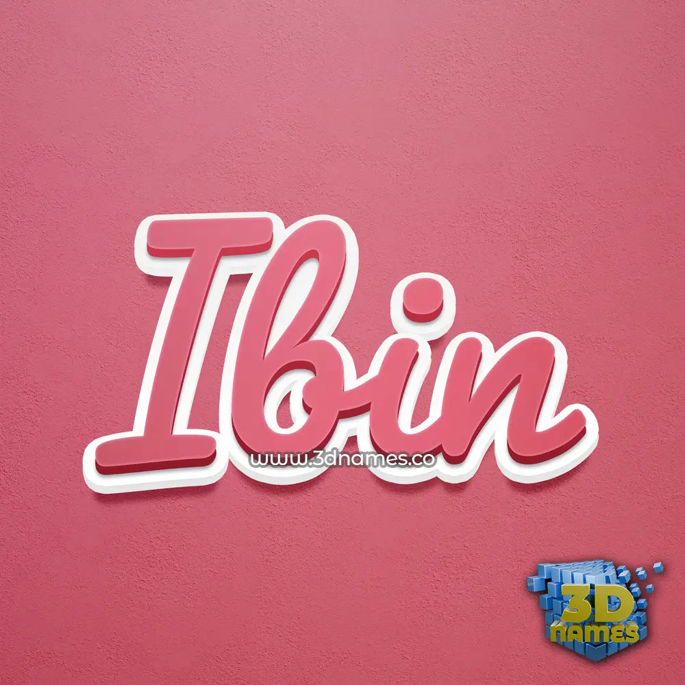 ibin in Red Scribble style - 3D name wallpaper