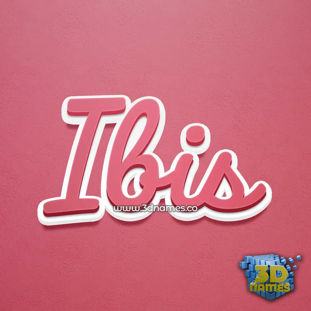ibis in Red Scribble style - 3D name wallpaper