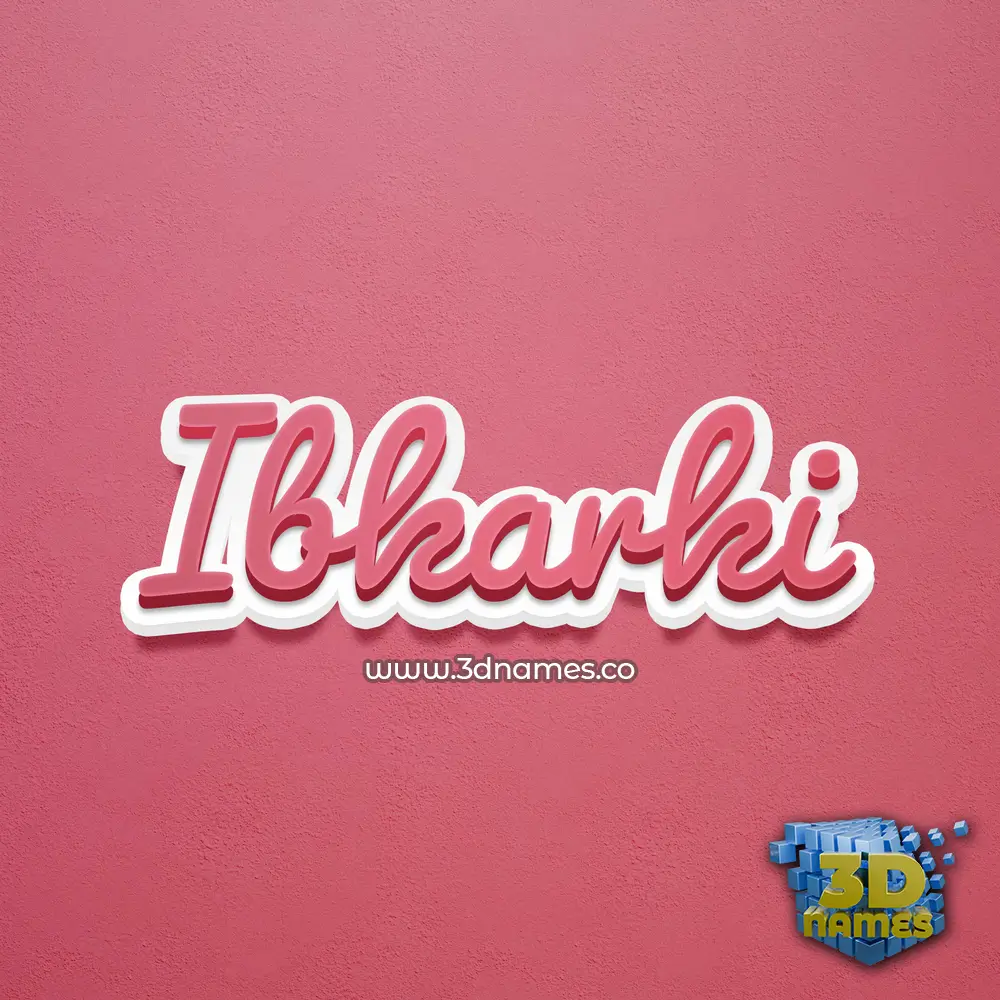 ibkarki in Red Scribble style - 3D name wallpaper