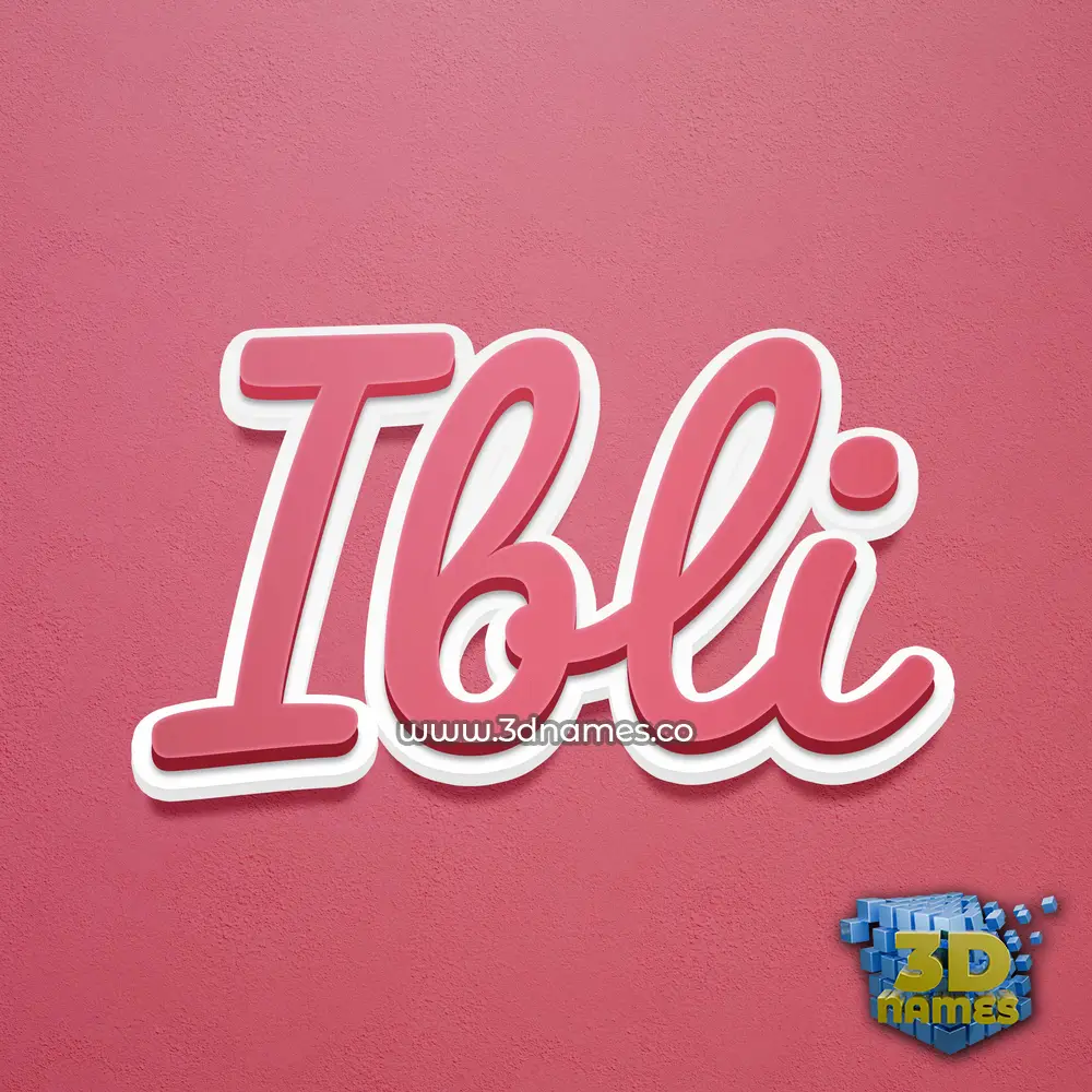 ibli in Red Scribble style - 3D name wallpaper