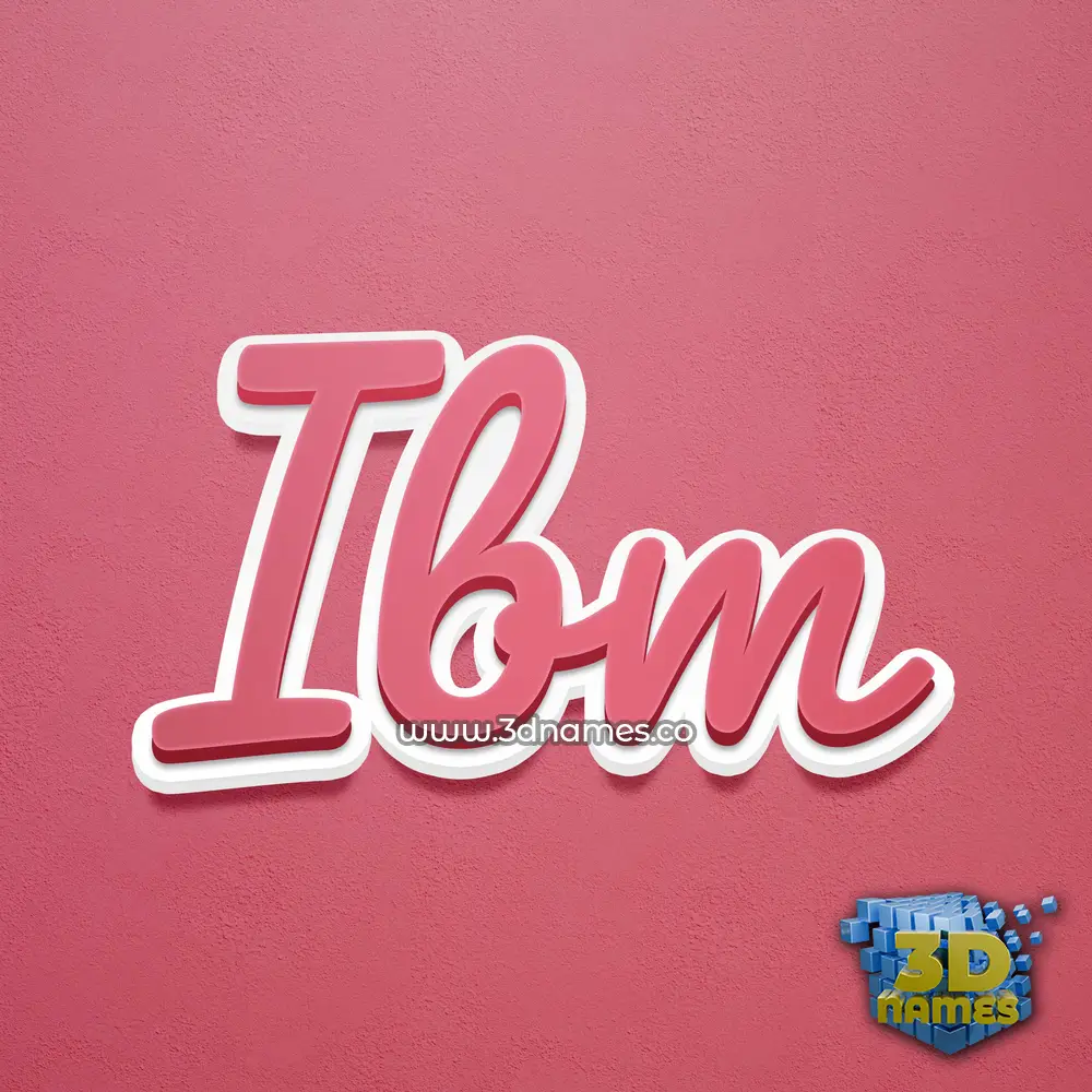 ibm in Red Scribble style - 3D name wallpaper
