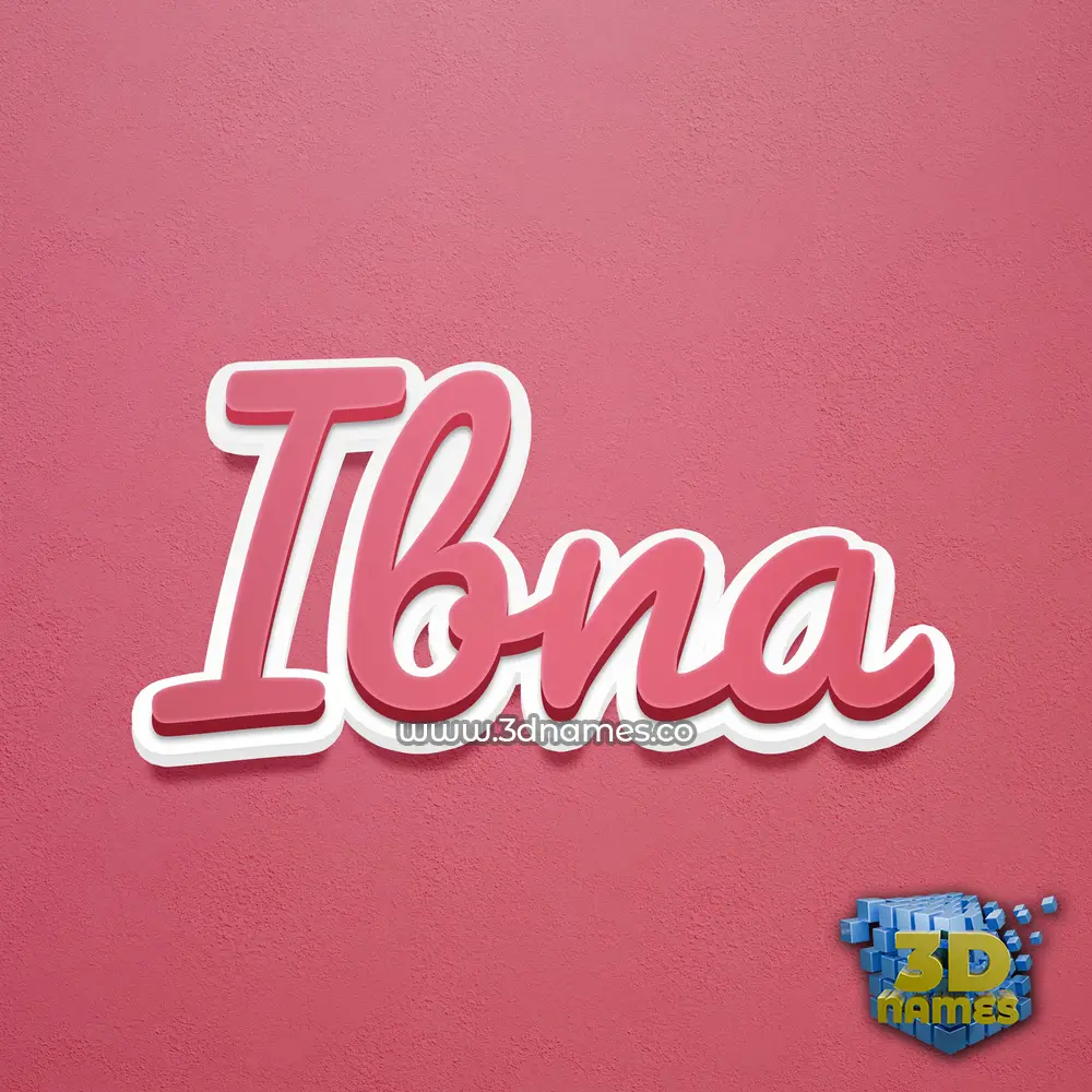 ibna in Red Scribble style - 3D name wallpaper
