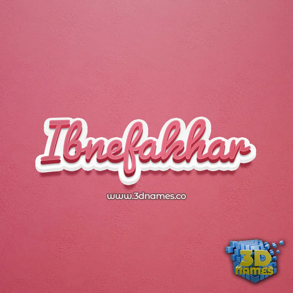 ibnefakhar in Red Scribble style - 3D name wallpaper