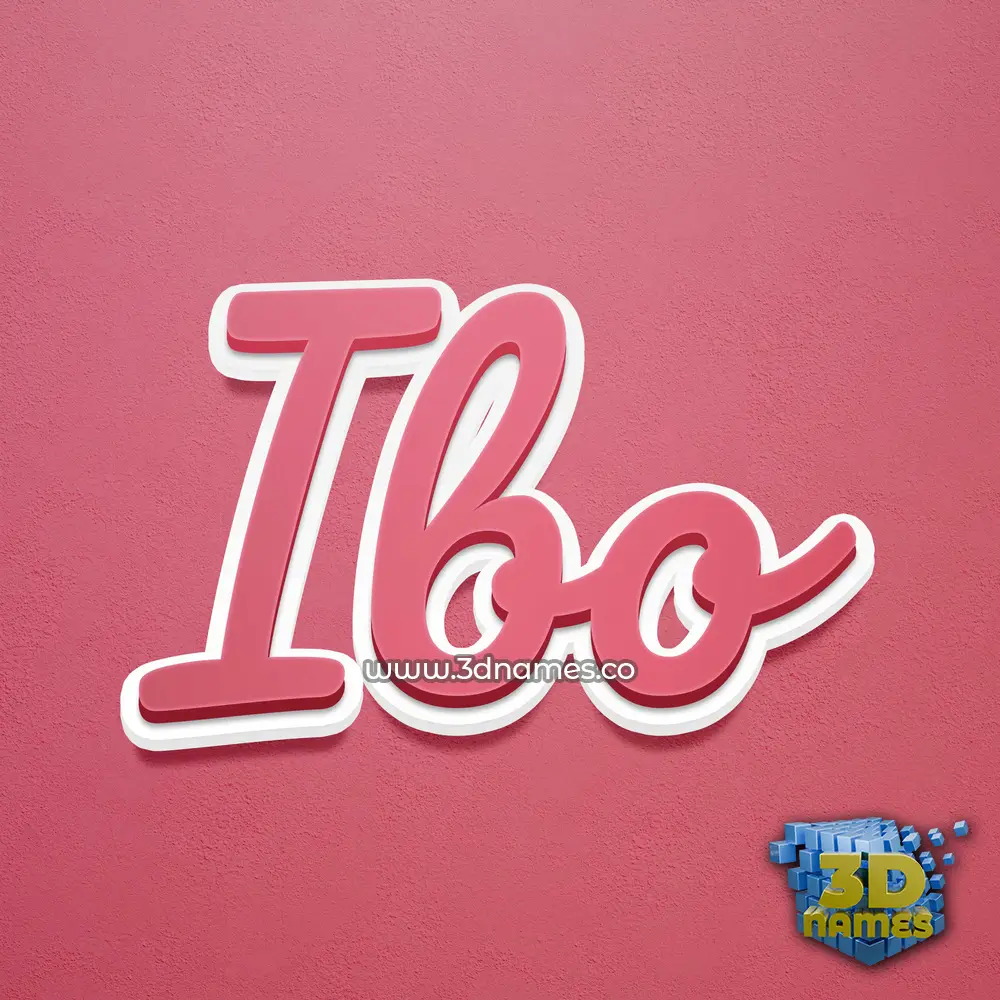 ibo in Red Scribble style - 3D name wallpaper