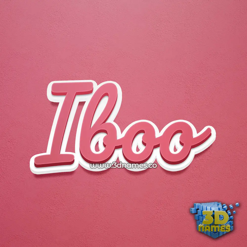 iboo in Red Scribble style - 3D name wallpaper