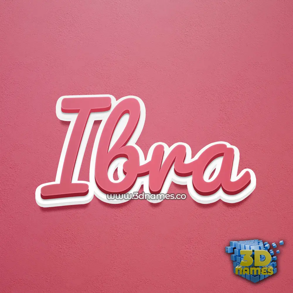 ibra in Red Scribble style - 3D name wallpaper