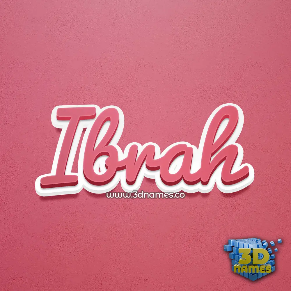 ibrah in Red Scribble style - 3D name wallpaper
