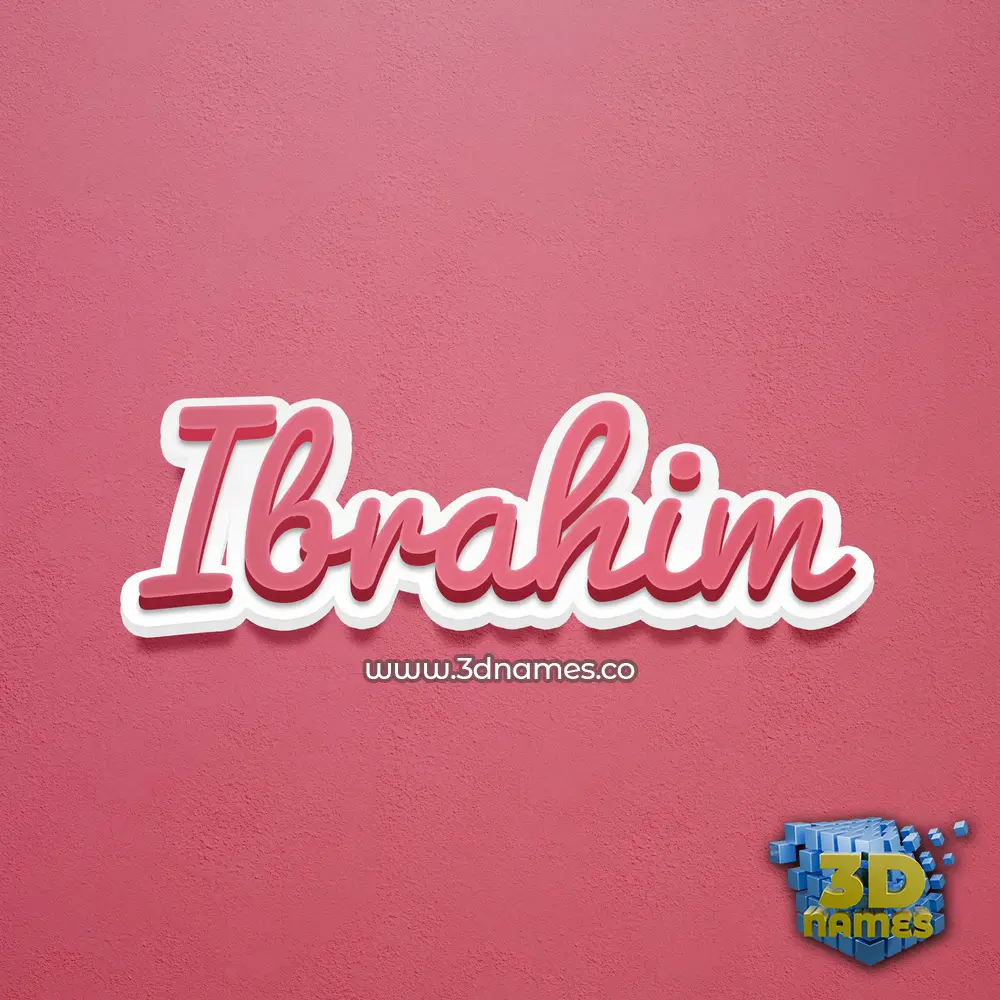 ibrahim in Red Scribble style - 3D name wallpaper
