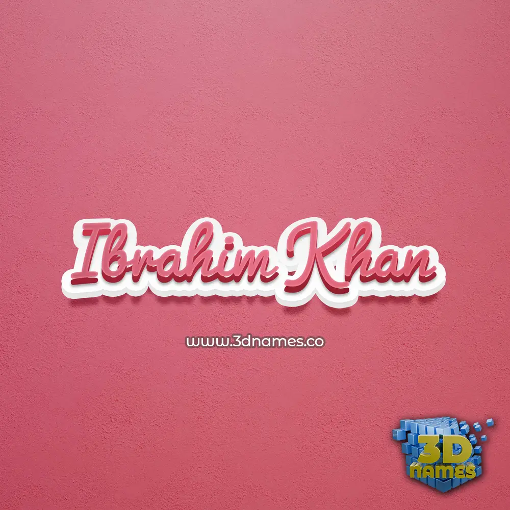 ibrahim khan in Red Scribble style - 3D name wallpaper