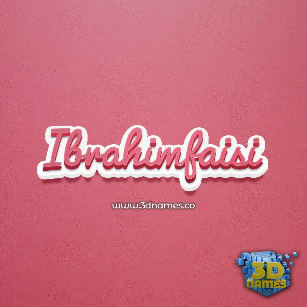 ibrahimfaisi in Red Scribble style - 3D name wallpaper