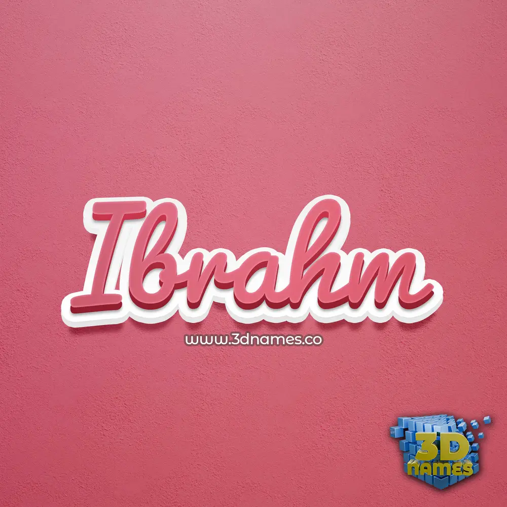 ibrahm in Red Scribble style - 3D name wallpaper