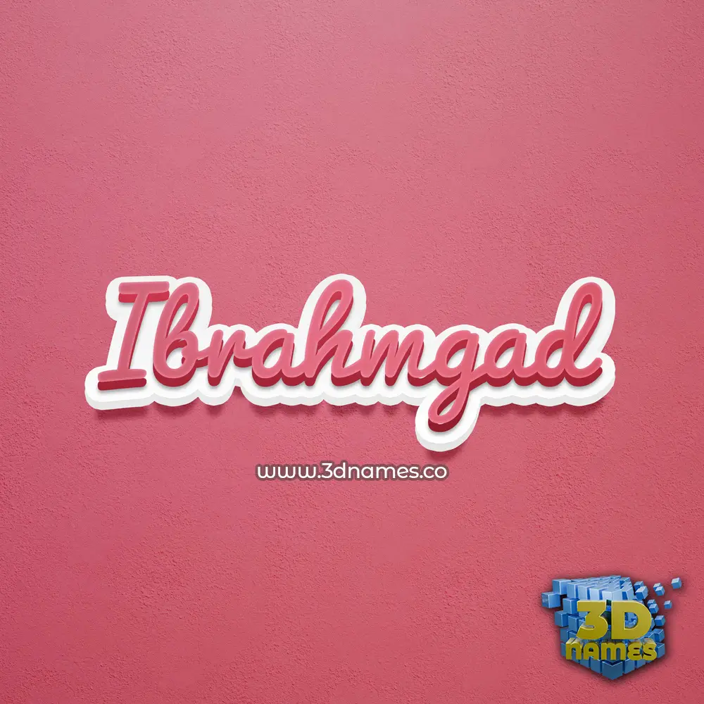 ibrahmgad in Red Scribble style - 3D name wallpaper
