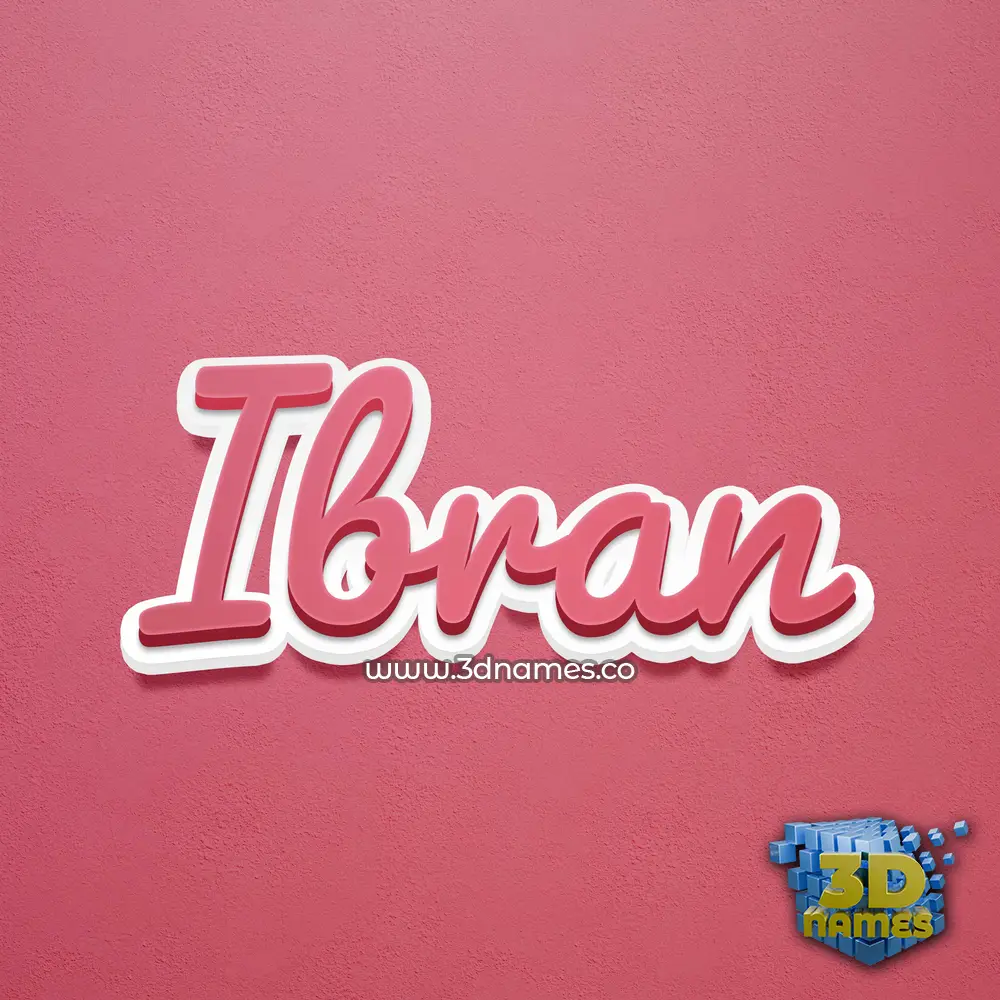 ibran in Red Scribble style - 3D name wallpaper