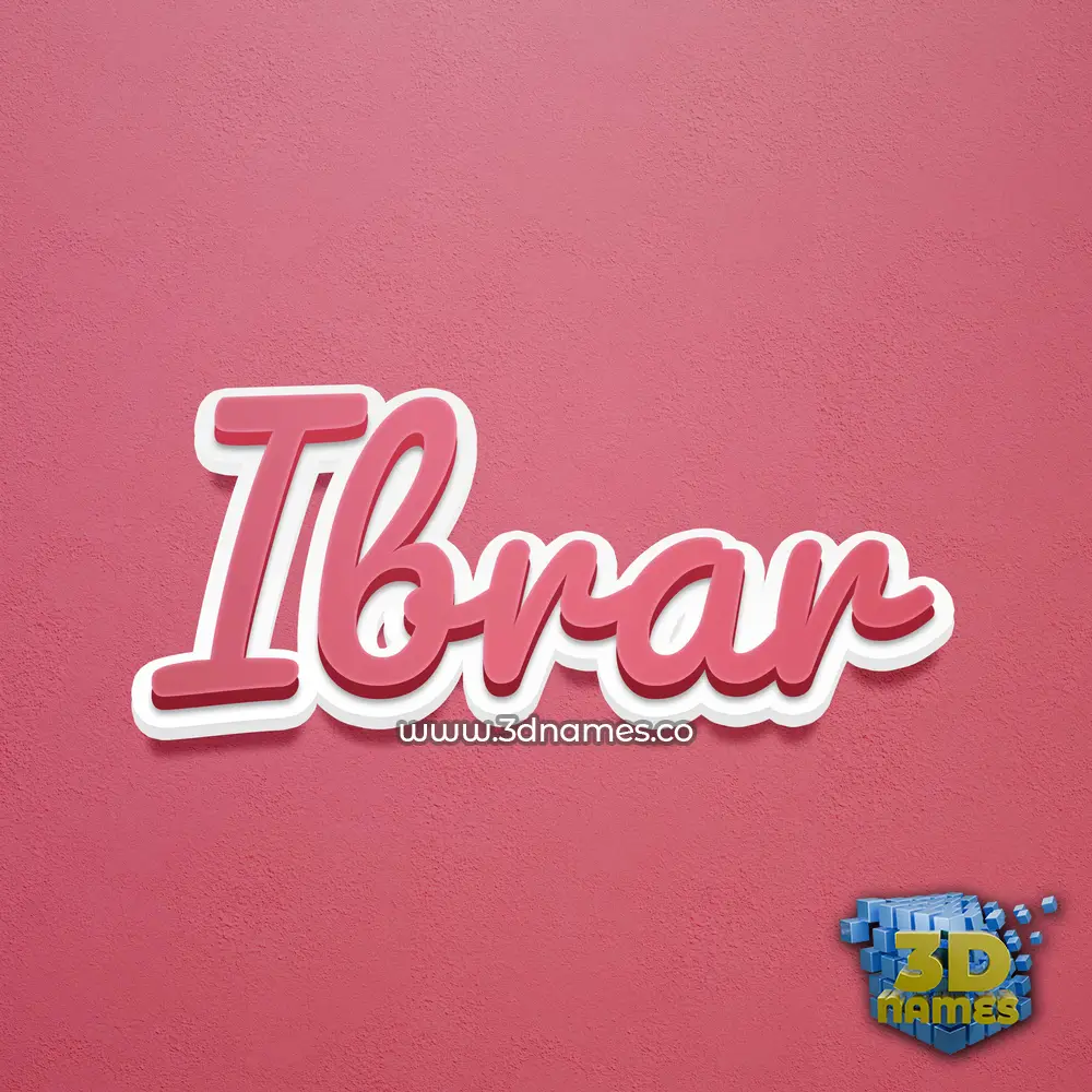 ibrar in Red Scribble style - 3D name wallpaper