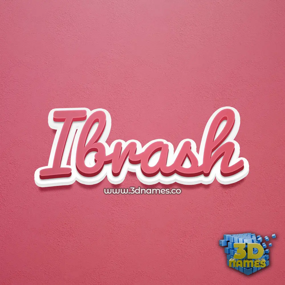 ibrash in Red Scribble style - 3D name wallpaper
