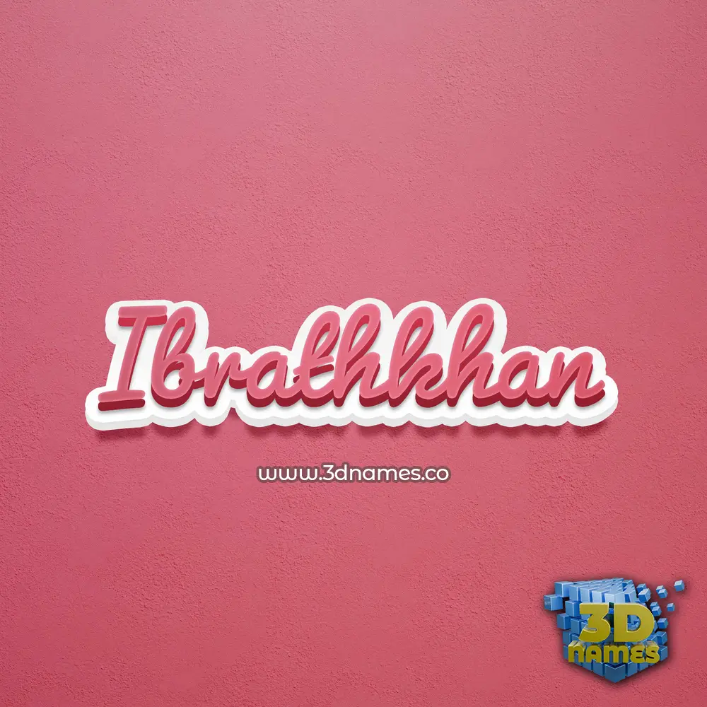 ibrathkhan in Red Scribble style - 3D name wallpaper