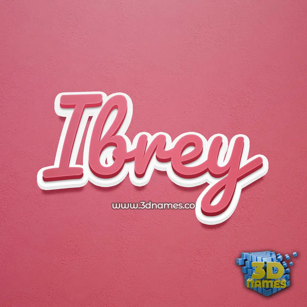 ibrey in Red Scribble style - 3D name wallpaper