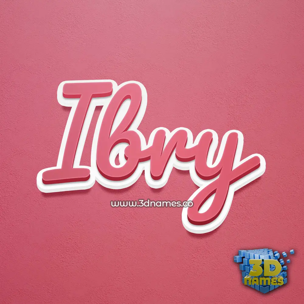 ibry in Red Scribble style - 3D name wallpaper