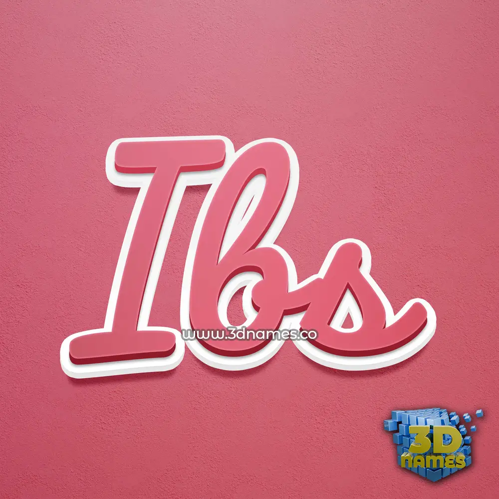 ibs in Red Scribble style - 3D name wallpaper
