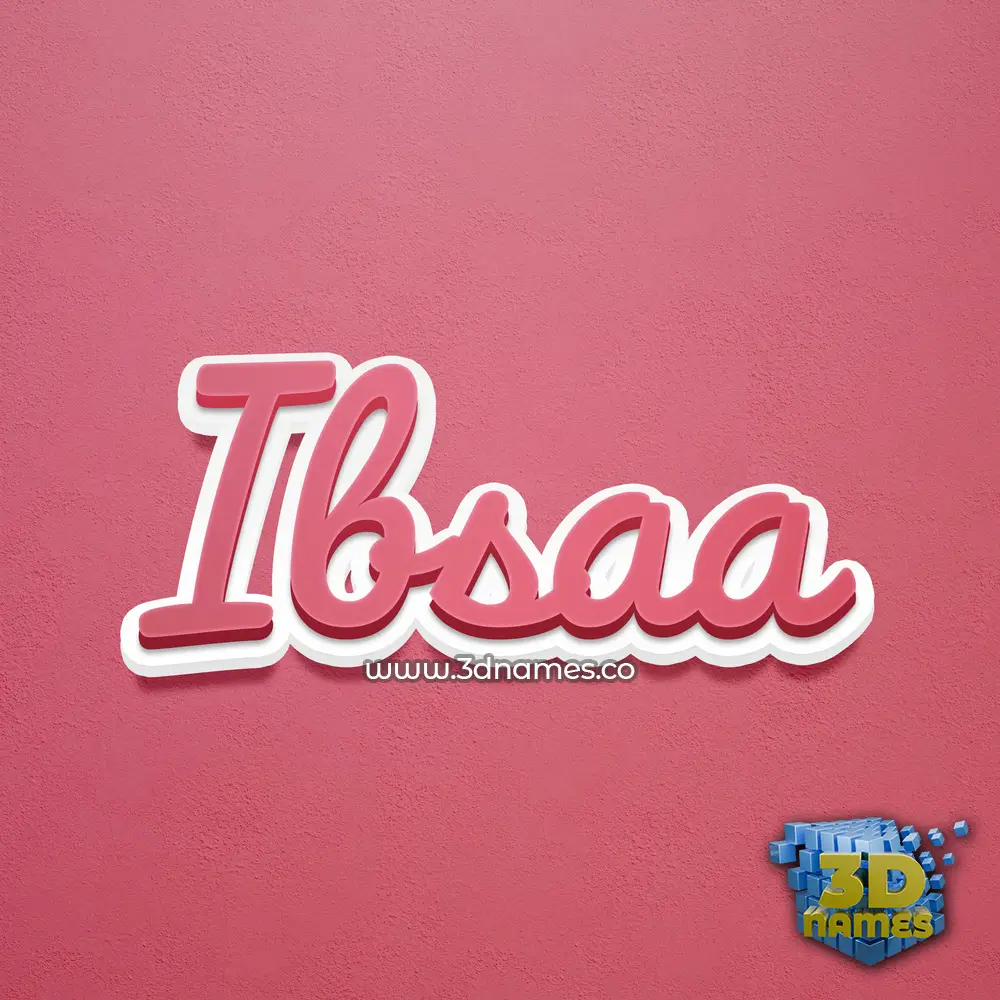 ibsaa in Red Scribble style - 3D name wallpaper