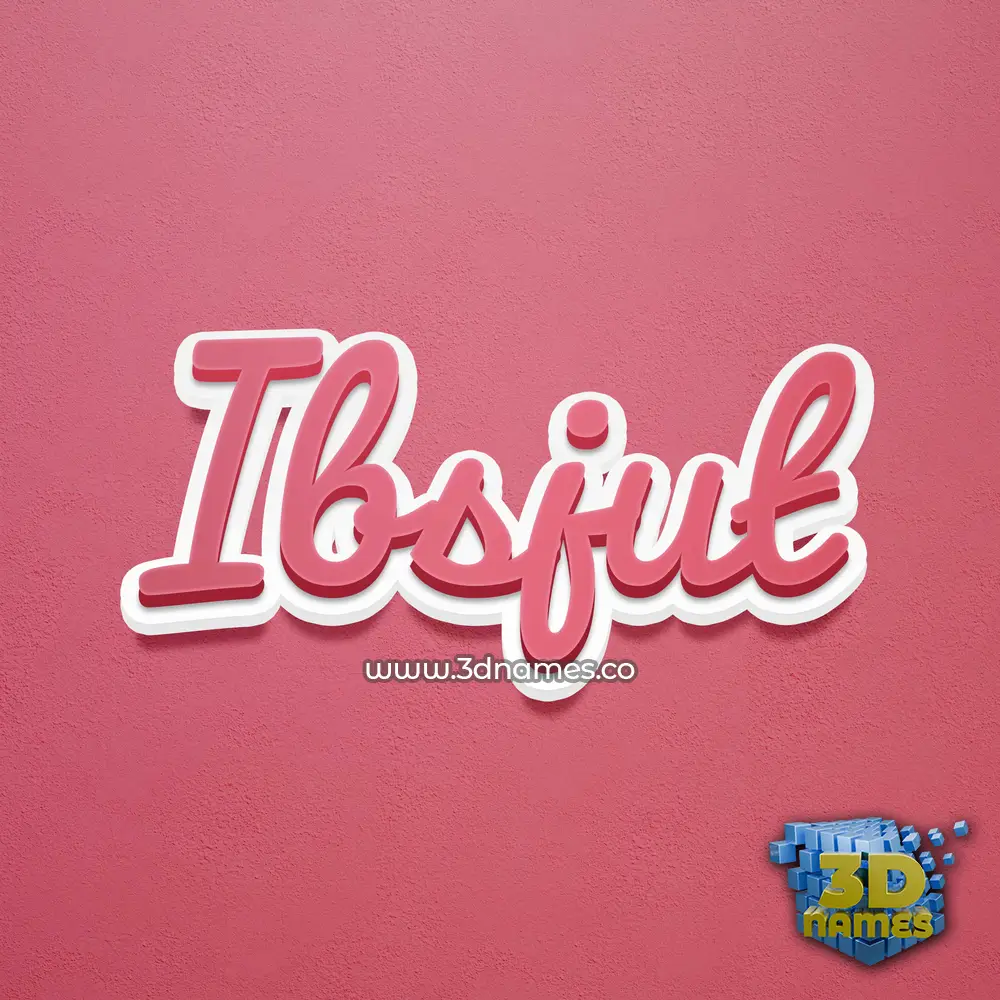 ibsjut in Red Scribble style - 3D name wallpaper