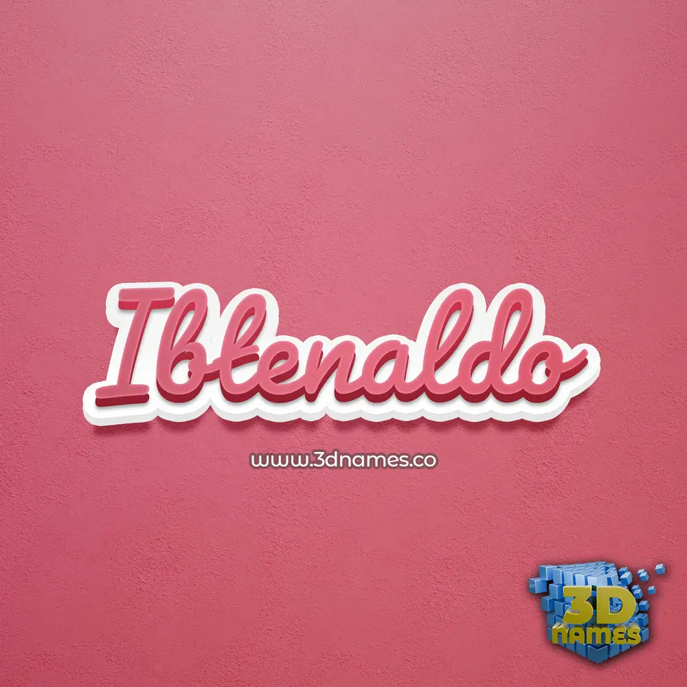 ibtenaldo in Red Scribble style - 3D name wallpaper