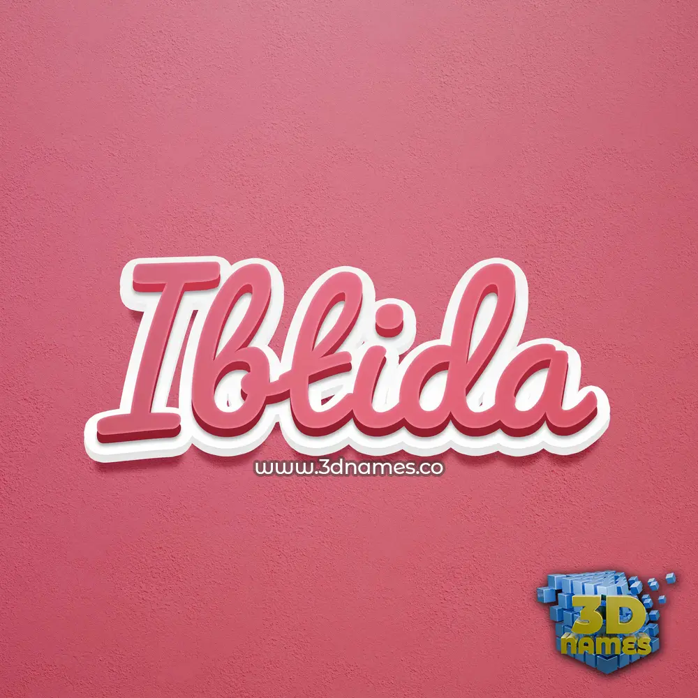 ibtida in Red Scribble style - 3D name wallpaper