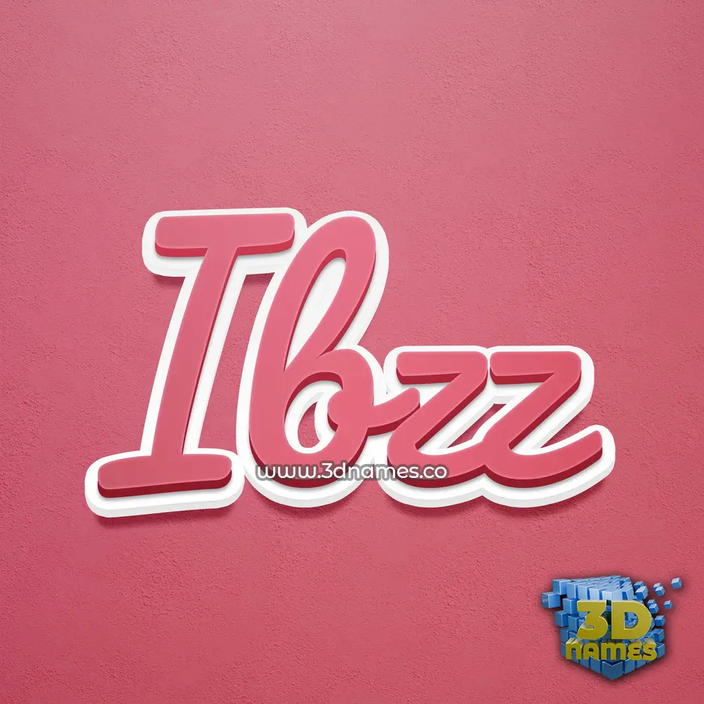 ibzz in Red Scribble style - 3D name wallpaper