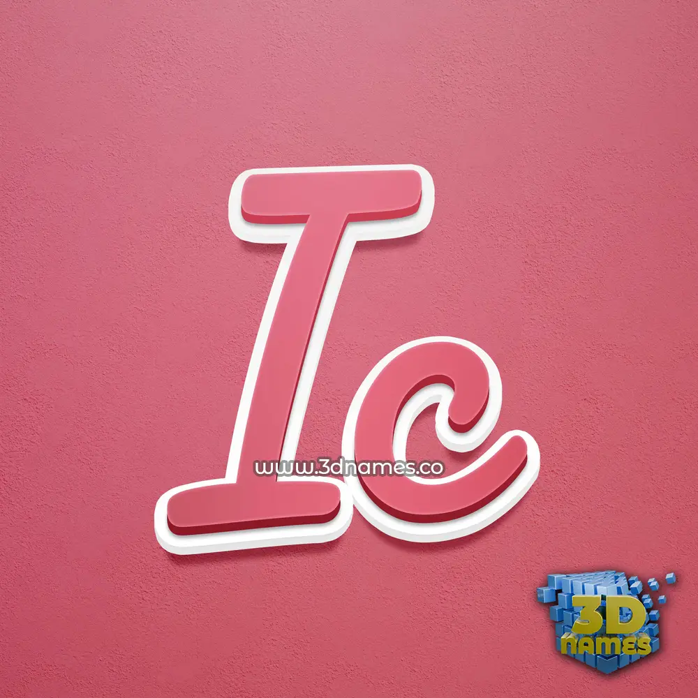 ic in Red Scribble style - 3D name wallpaper