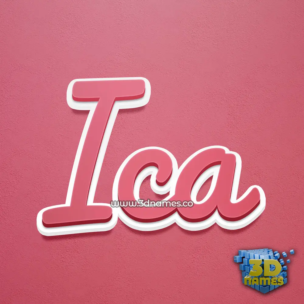 ica in Red Scribble style - 3D name wallpaper