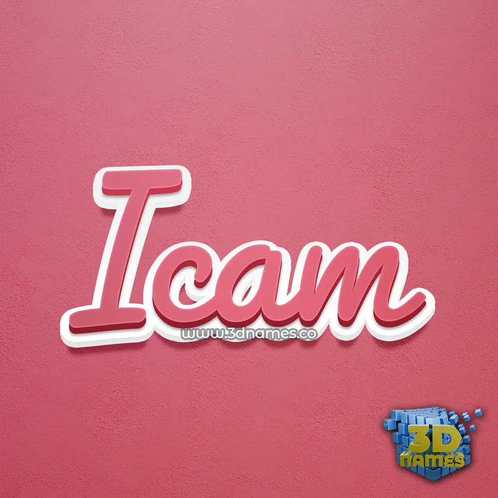 icam in Red Scribble style - 3D name wallpaper
