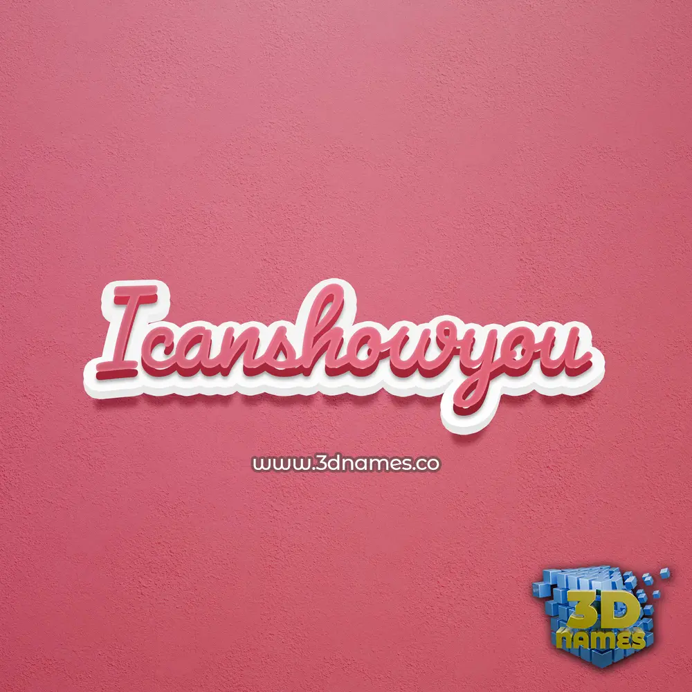 icanshowyou in Red Scribble style - 3D name wallpaper
