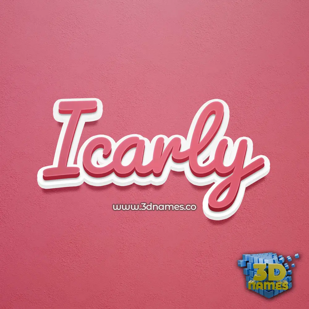 icarly in Red Scribble style - 3D name wallpaper