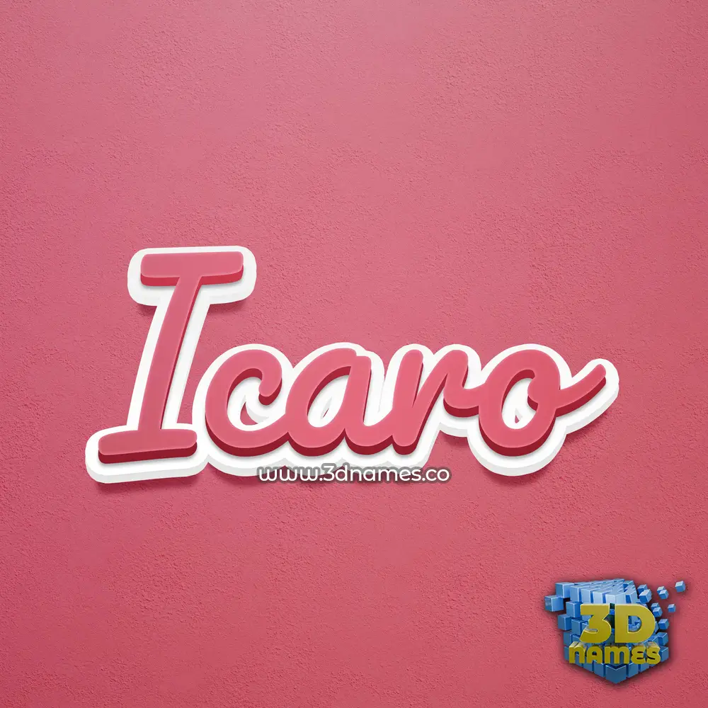 icaro in Red Scribble style - 3D name wallpaper