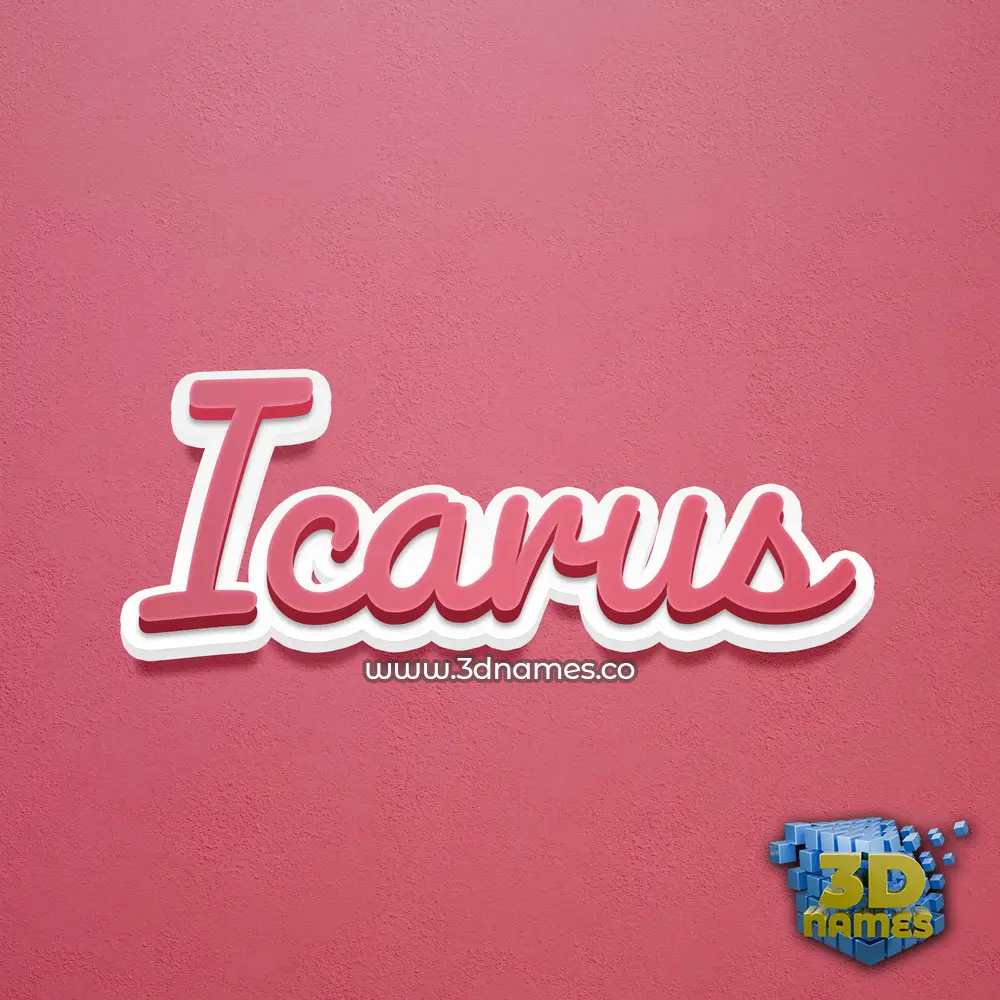 icarus in Red Scribble style - 3D name wallpaper