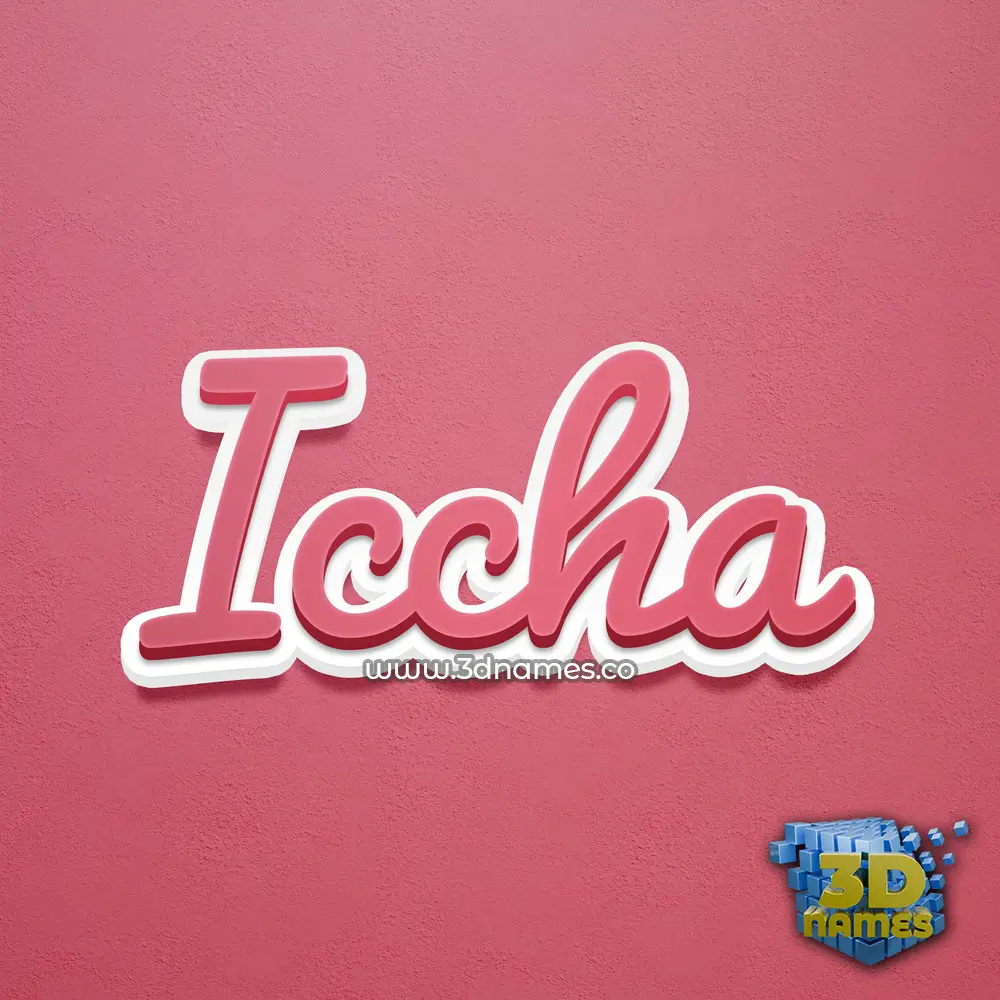 iccha in Red Scribble style - 3D name wallpaper